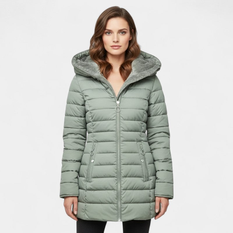 Women’s Puffer Jacket – Zip Front, Hooded, Lined