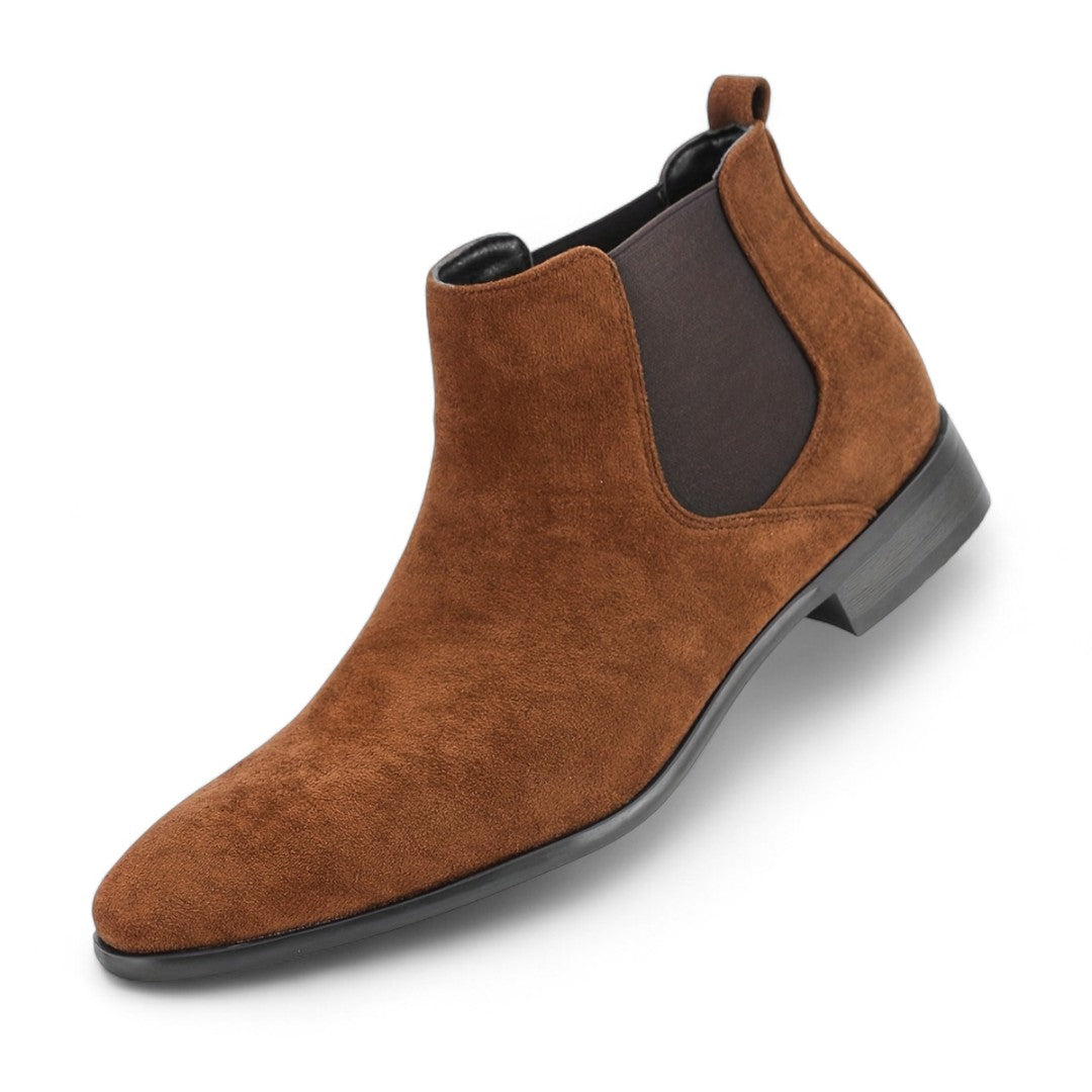 Men’s Chelsea Boots – Slip On Ankle Design, Round Toe, Block Heel