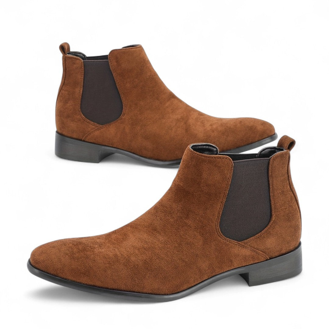 Men’s Chelsea Boots – Slip On Ankle Design, Round Toe, Block Heel