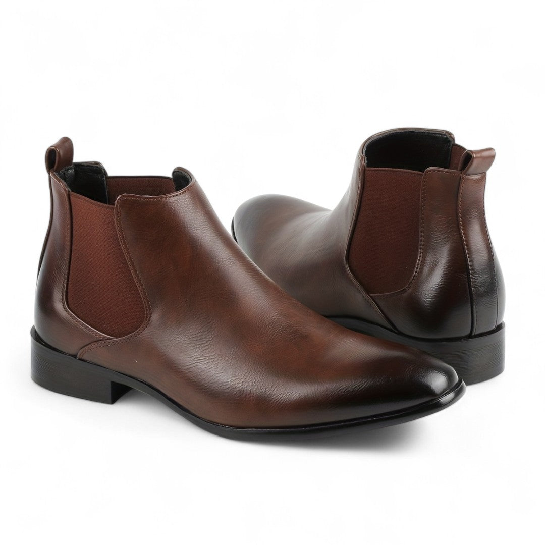 Men’s Chelsea Boots – Slip On Ankle Design, Round Toe, Block Heel