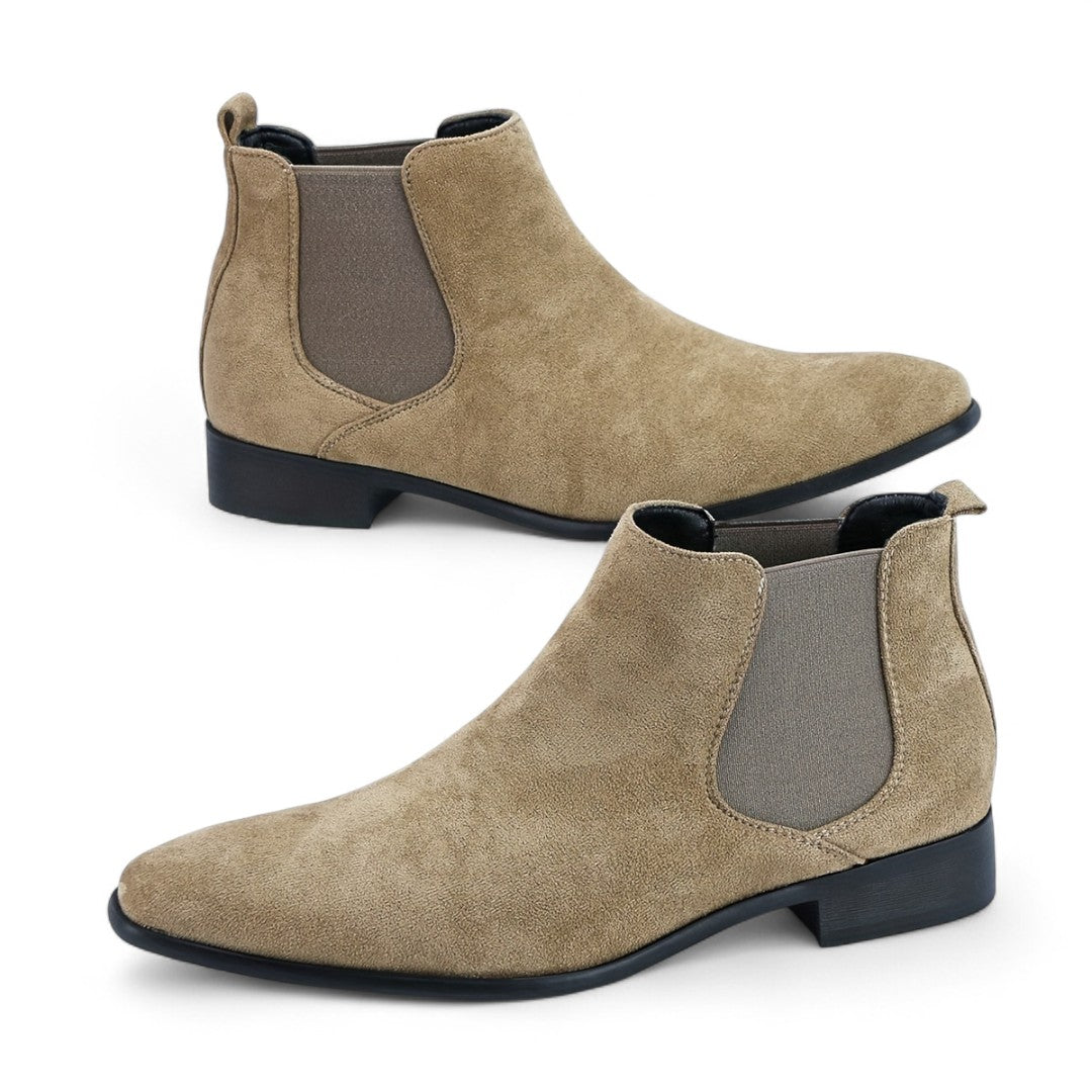 Men’s Chelsea Boots – Slip On Ankle Design, Round Toe, Block Heel