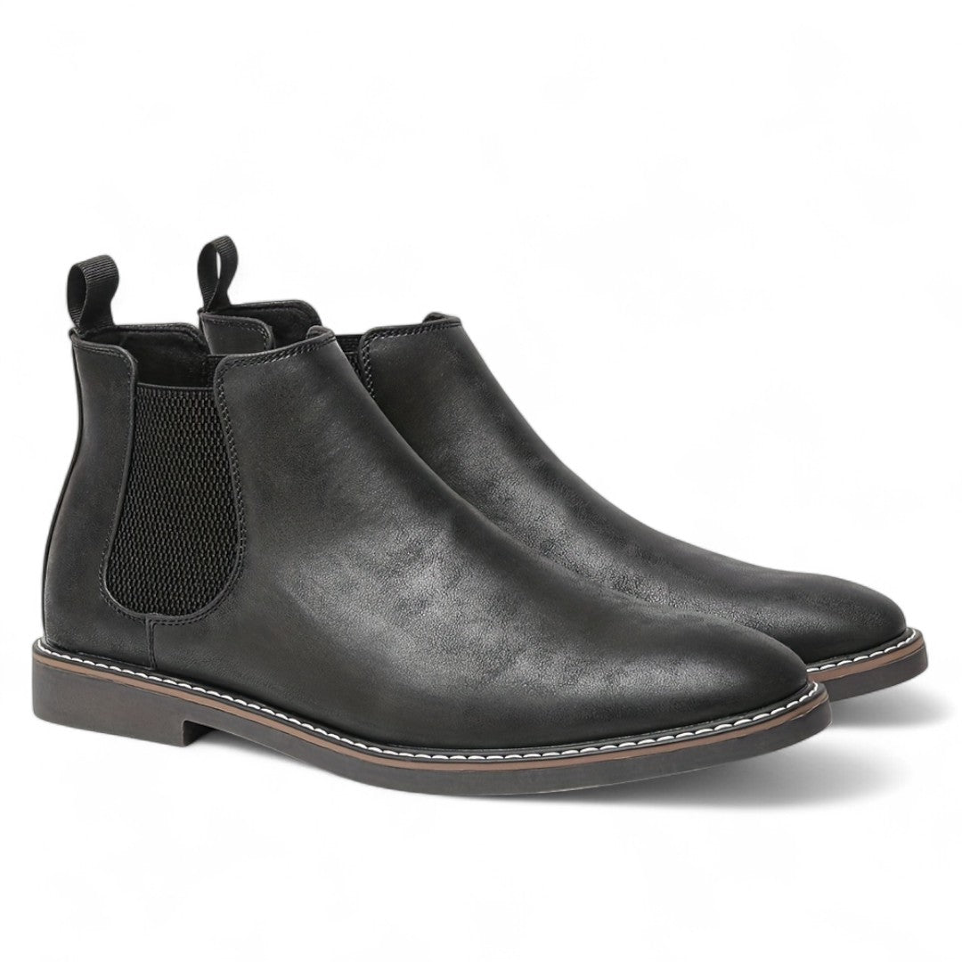 Men’s Chelsea Boots – Slip On Ankle Design, Round Toe, Rubber Sole