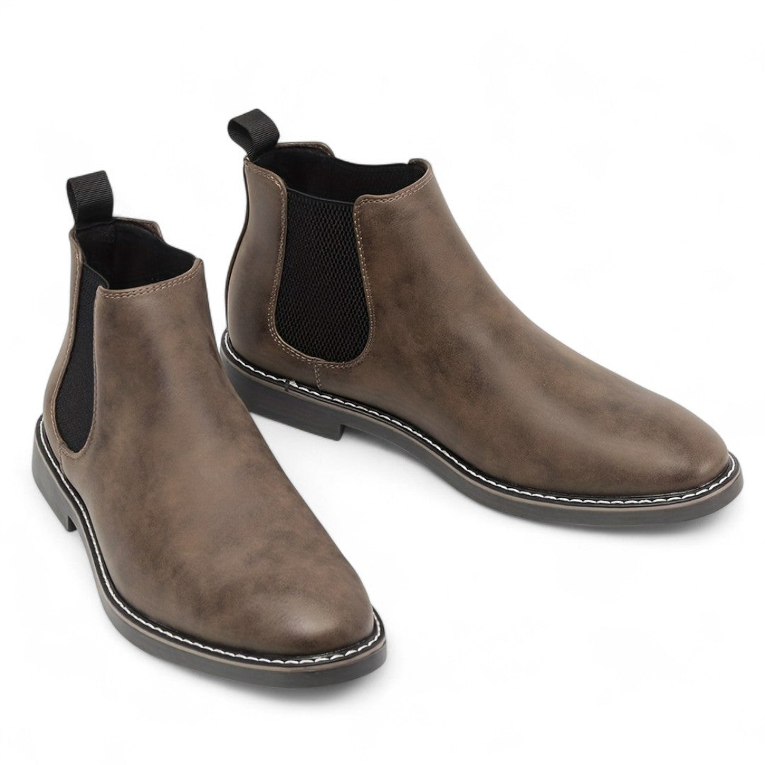 Men’s Chelsea Boots – Slip On Ankle Design, Round Toe, Rubber Sole