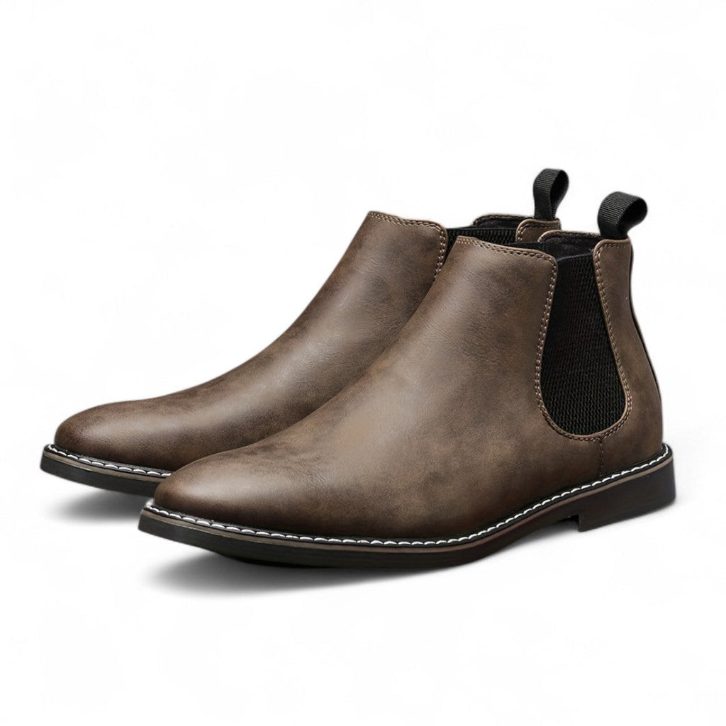 Men’s Chelsea Boots – Slip On Ankle Design, Round Toe, Rubber Sole
