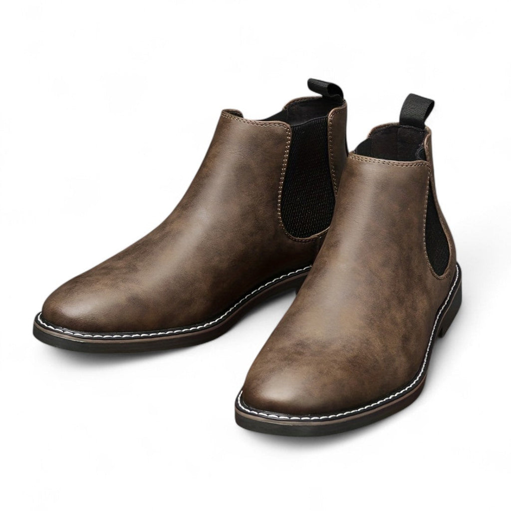 Men’s Chelsea Boots – Slip On Ankle Design, Round Toe, Rubber Sole
