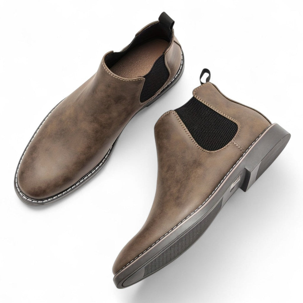 Men’s Chelsea Boots – Slip On Ankle Design, Round Toe, Rubber Sole