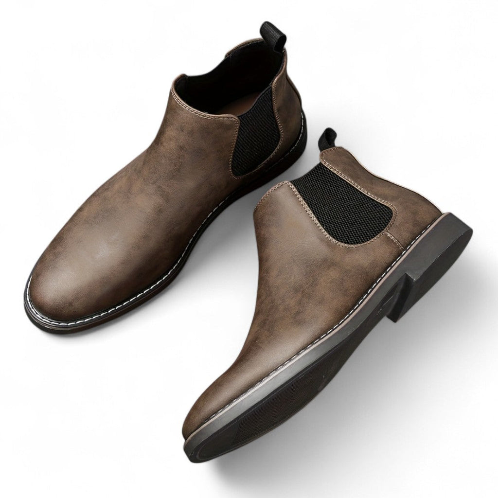 Men’s Chelsea Boots – Slip On Ankle Design, Round Toe, Rubber Sole