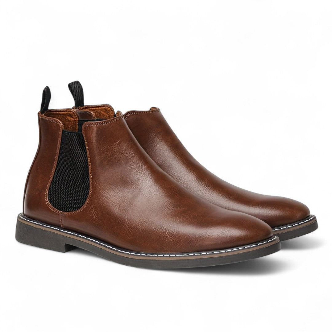 Men’s Chelsea Boots – Slip On Ankle Design, Round Toe, Rubber Sole