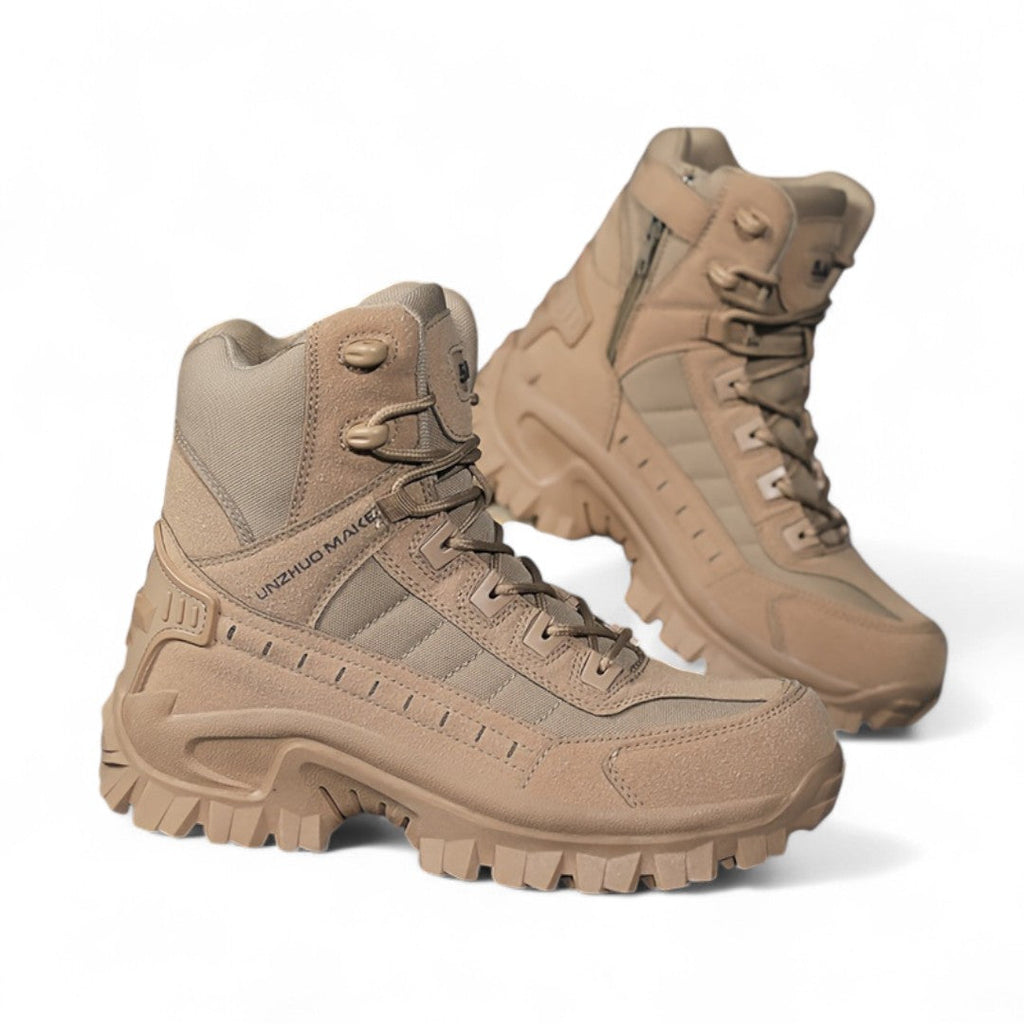 Men’s Hiking Boots – High Top Design, Lace Up, Side Zip