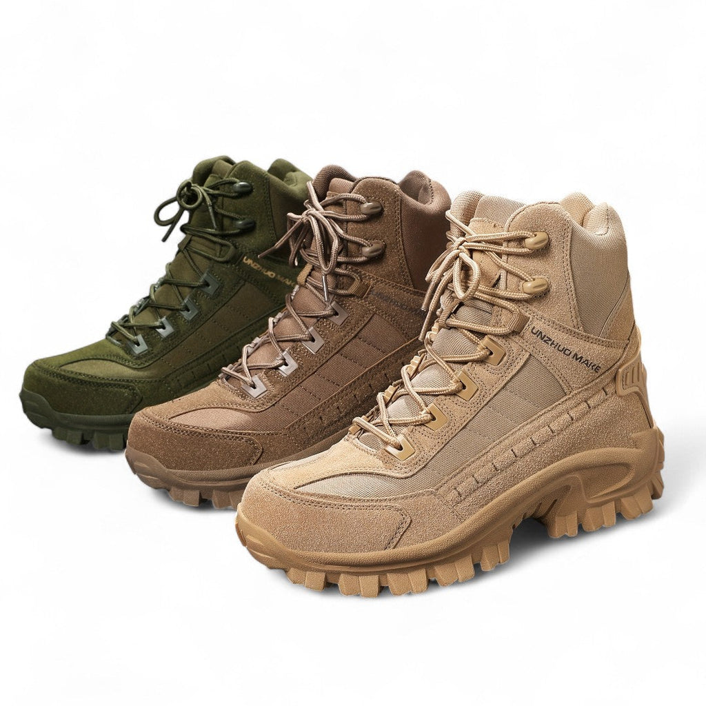 Men’s Hiking Boots – High Top Design, Lace Up, Side Zip