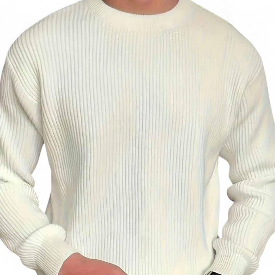 Men’s Knitted Jumper – Round Neck, Long Sleeves, Regular Fit