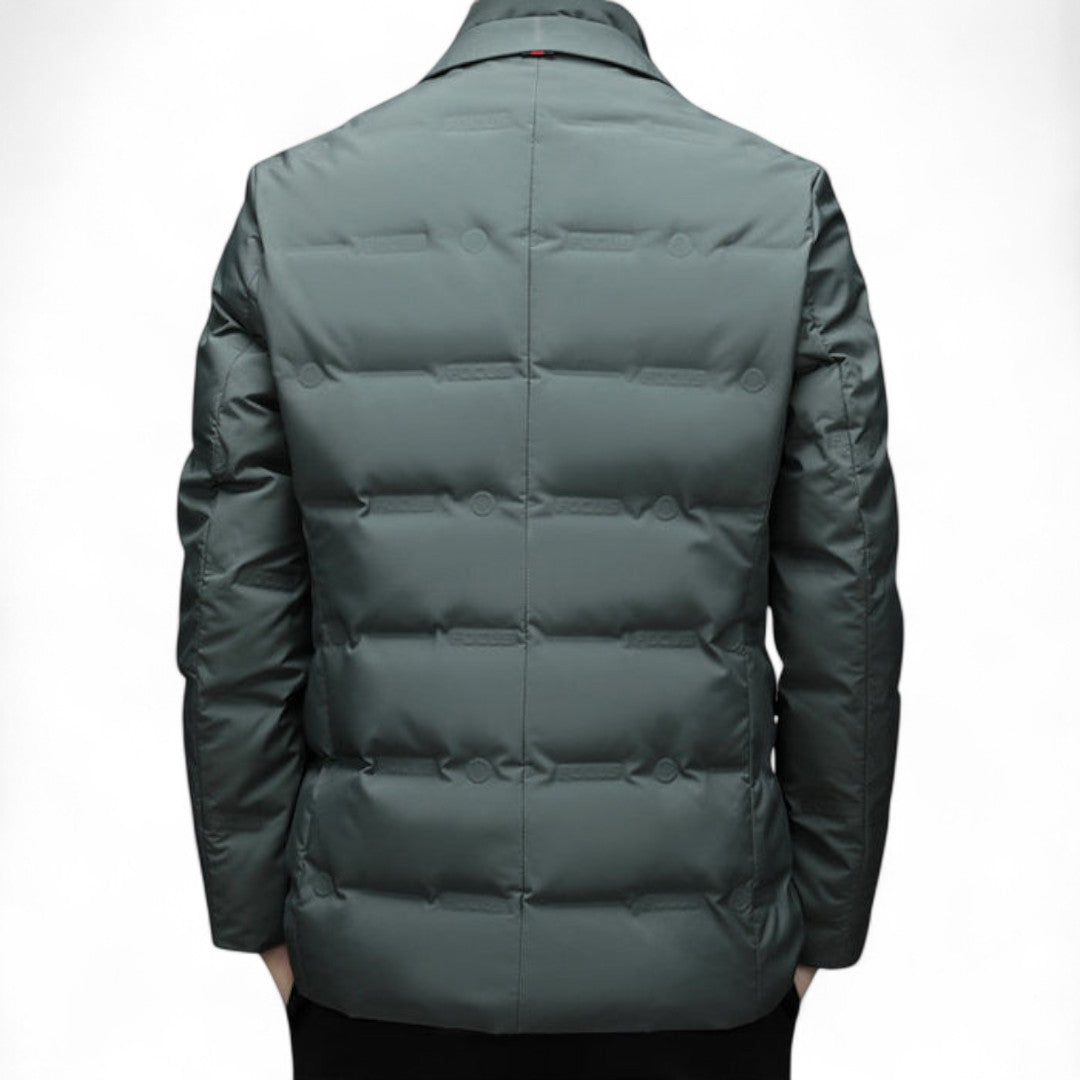 Men’s Quilted Blazer Jacket – Two Button Front, Notch Lapel, Long Sleeve Design