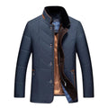 Men’s Quilted Jacket – Stand Collar, Button Front, Contrast Trim Detail
