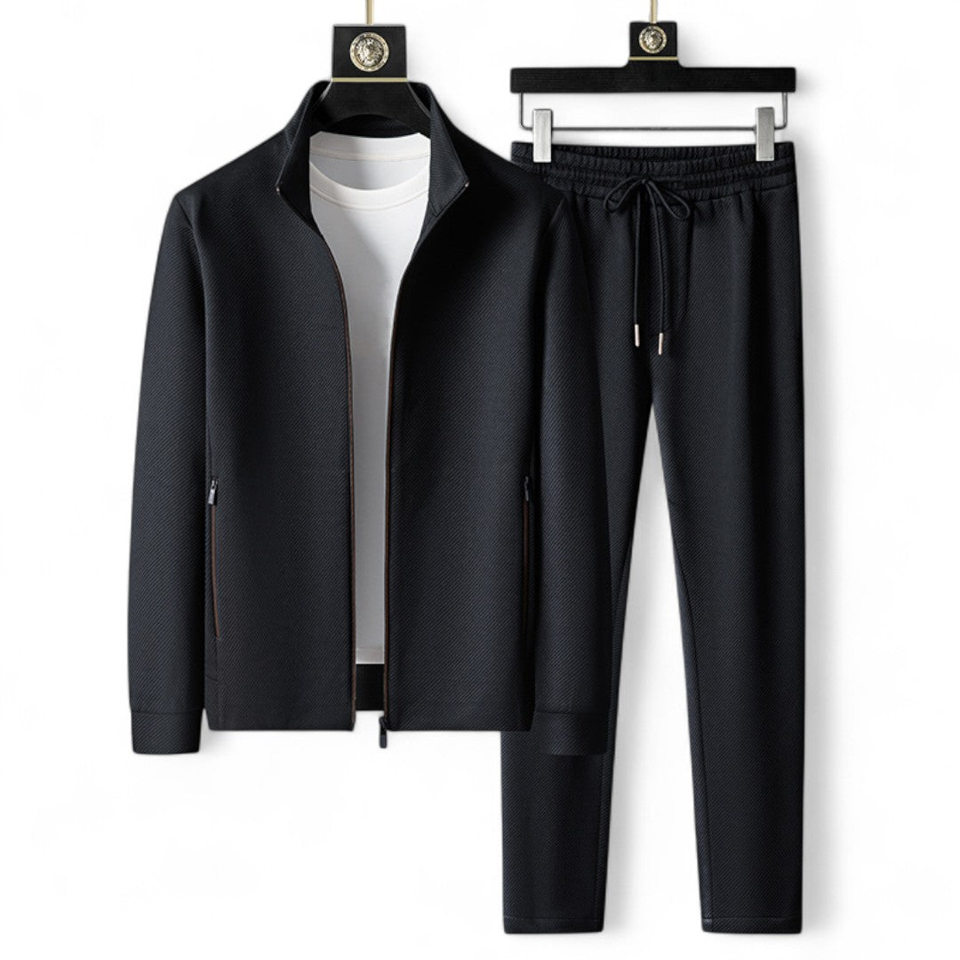 Men’s Tracksuit Set – Zip Front Jacket with Drawstring Trousers