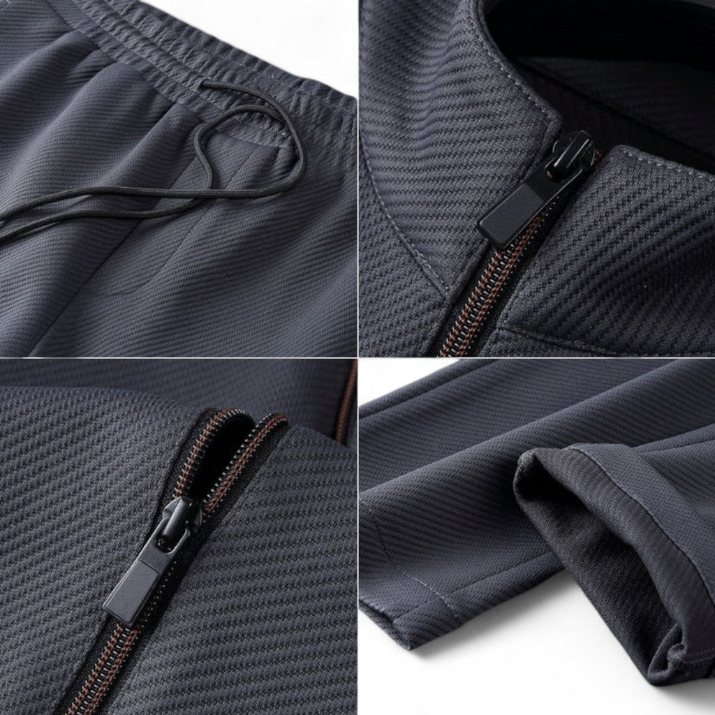 Men’s Tracksuit Set – Zip Front Jacket with Drawstring Trousers