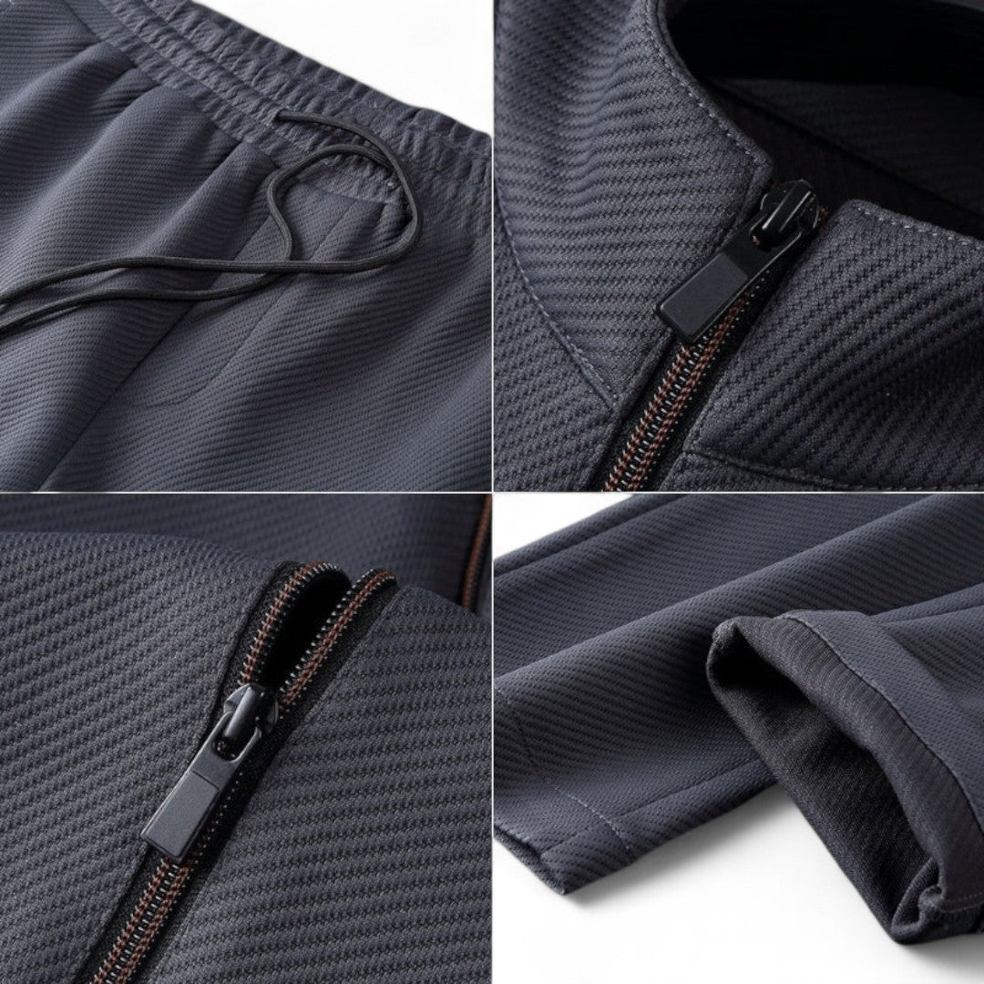 Men’s Tracksuit Set – Zip Front Jacket with Drawstring Trousers