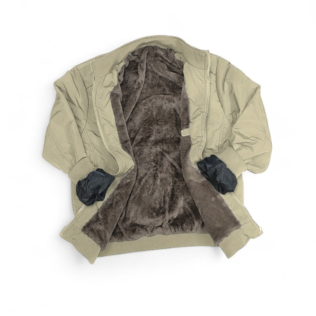 Men’s Zip Front Jacket – Stand Collar, Long Sleeves, Ribbed Cuffs, Lining