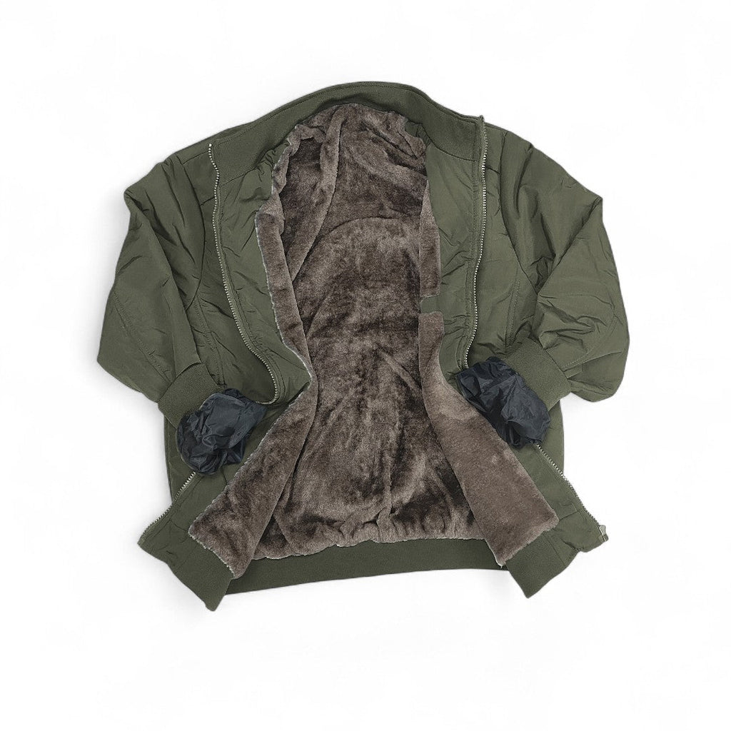 Men’s Zip Front Jacket – Stand Collar, Long Sleeves, Ribbed Cuffs, Lining