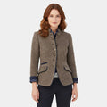 Women’s Button Front Blazer – Stand Collar, Long Sleeves, Front Pockets