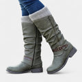 Women’s High Boots – Knitted Cuff, Slouchy Style
