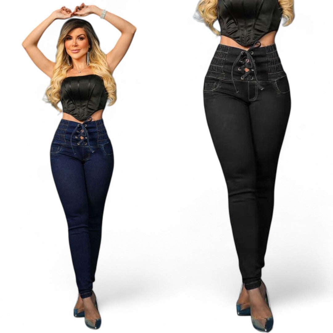 Women’s Jeggings – High Waist, Lace Up Front