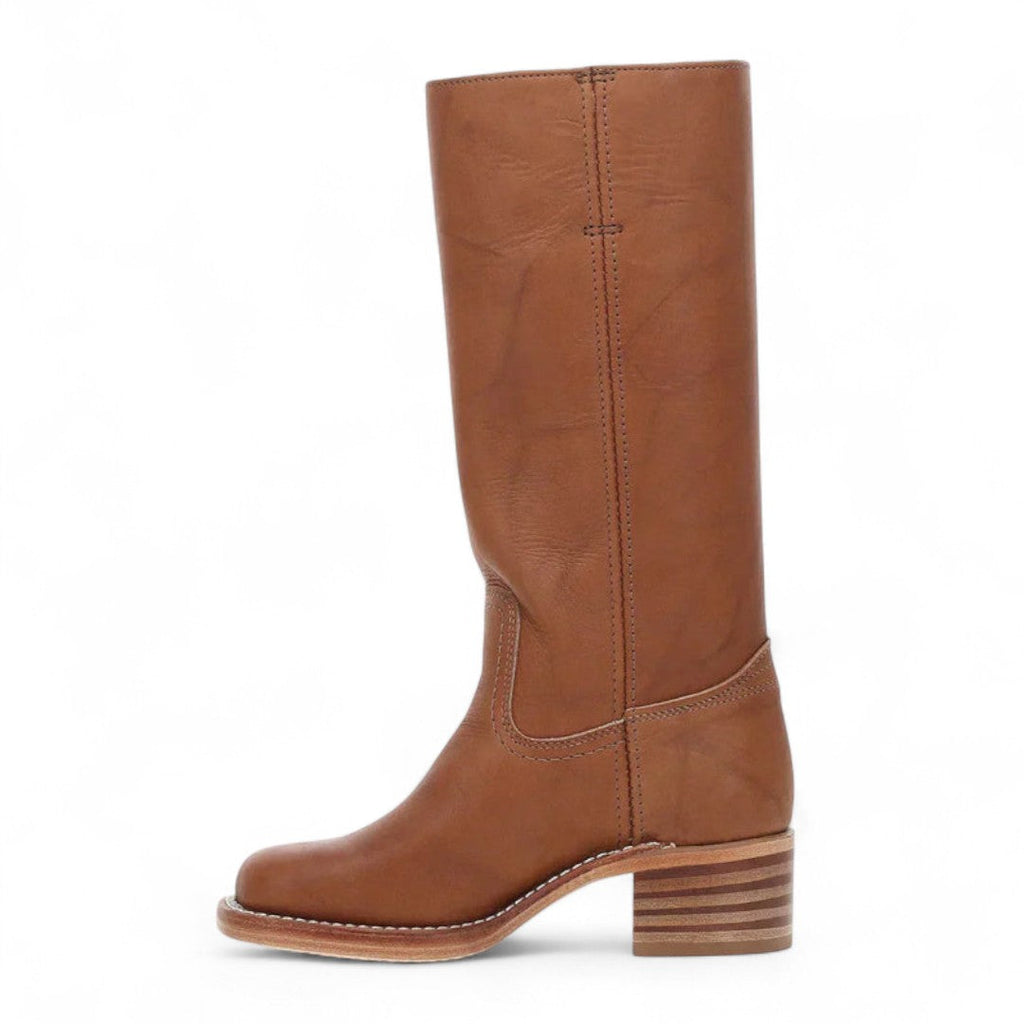 Women’s Knee High Boots – Round Toe, Block Heel, Pull On Design