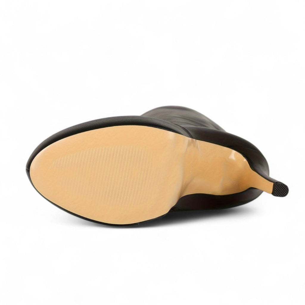 Women’s Knee High Platform Boots – High Stiletto Heel with Side Zip and Round Toe Design