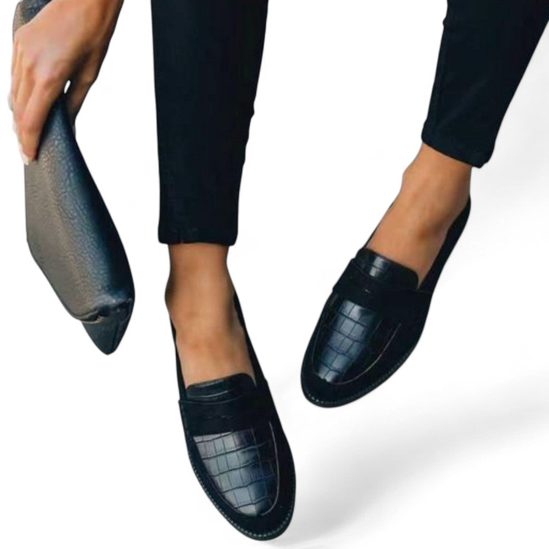 Women’s Loafers – Closed Toe, Slip On, Black