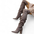 Women’s Over the Knee Boots – Slouch Shaft, Pointed Toe, High Block Heel