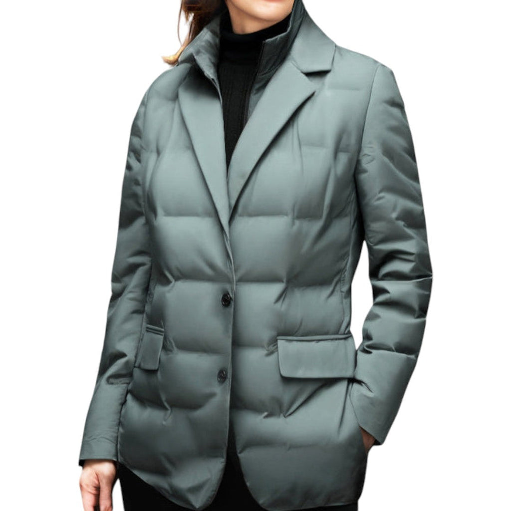 Women’s Padded Jacket – Button Front, Long Sleeves