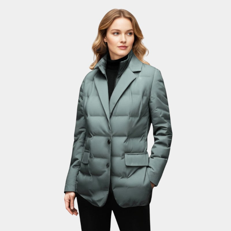 Women’s Padded Jacket – Button Front, Long Sleeves
