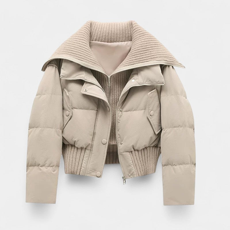 Women’s Padded Jacket – High Collar, Zip Front