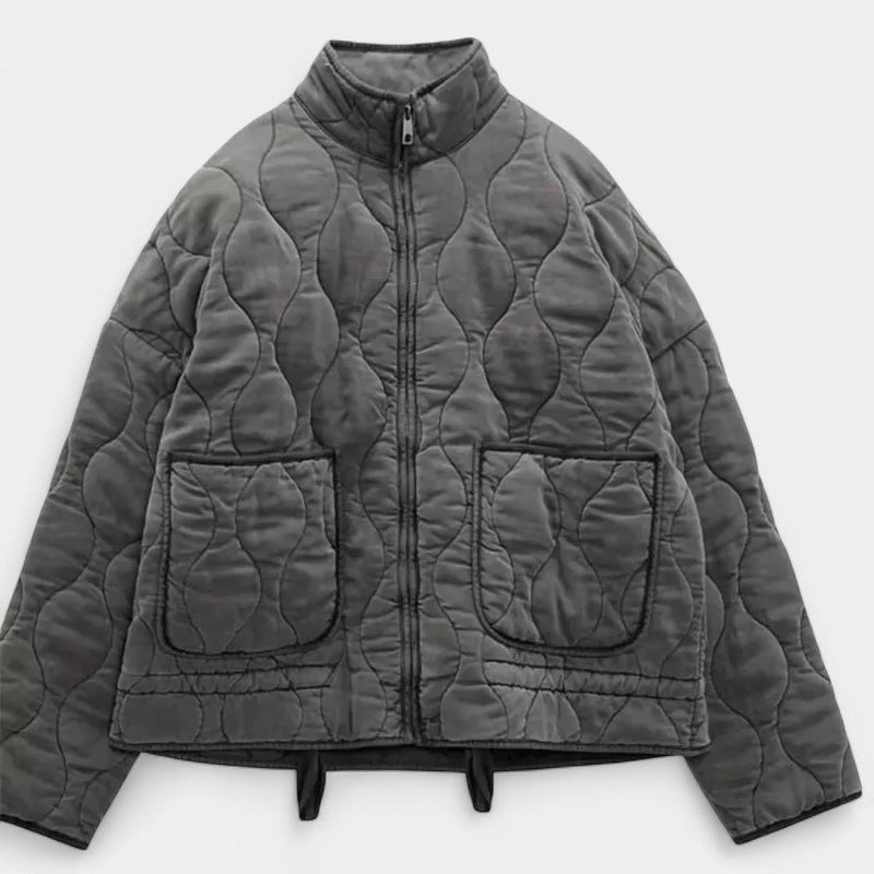 Women’s Padded Jacket – Quilted Design, High Collar