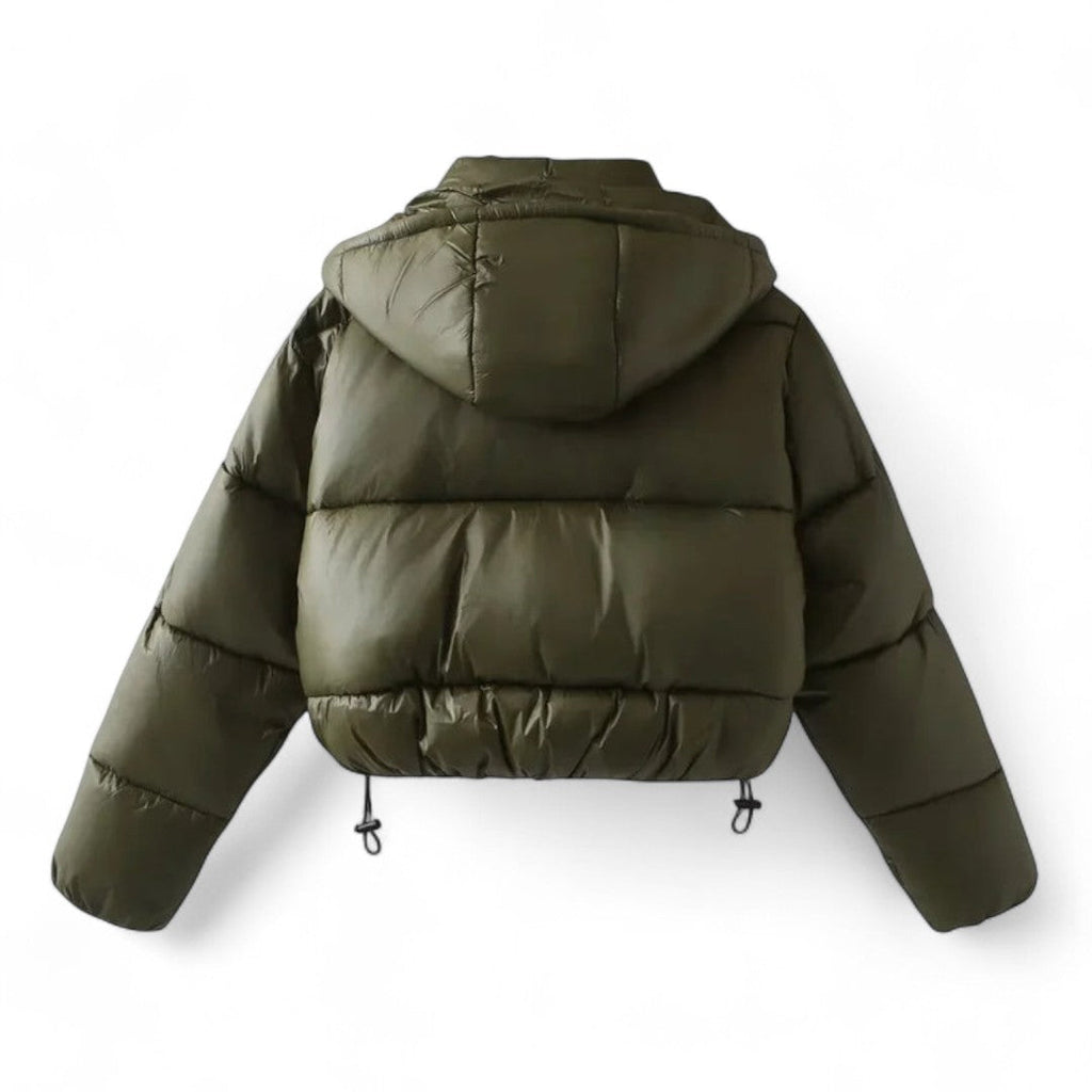 Women’s Puffer Jacket – Hooded Design, Short Length