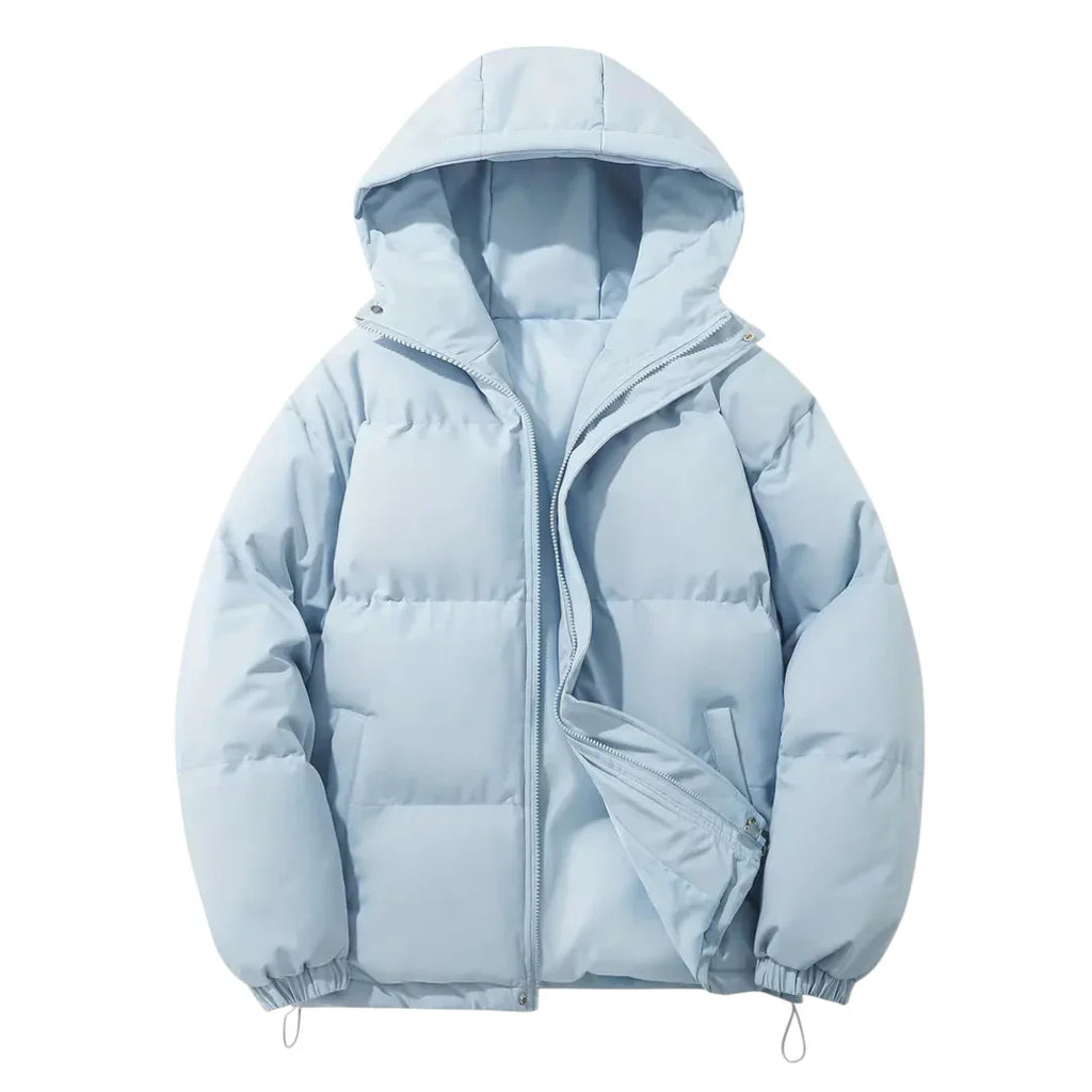 Women’s Puffer Jacket – Hooded Design, Zip Front, Insulated Outerwear