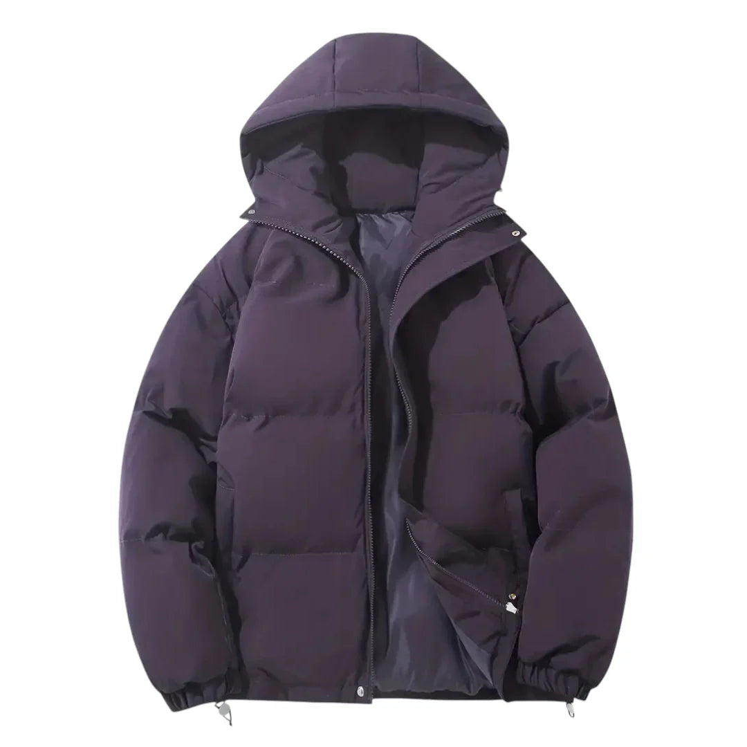 Women’s Puffer Jacket – Hooded Design, Zip Front, Insulated Outerwear