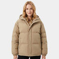 Women’s Puffer Jacket – Hooded Design, Zip Front