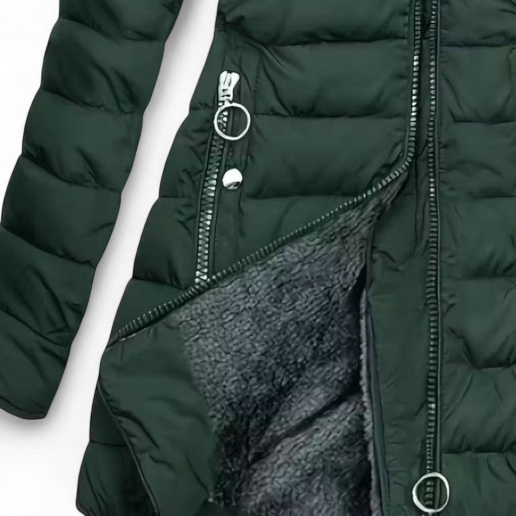 Women’s Puffer Jacket – Zip Front, Hooded, Lined