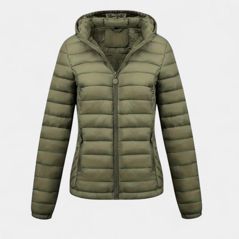 Women’s Quilted Jacket – Hooded, Padded Design