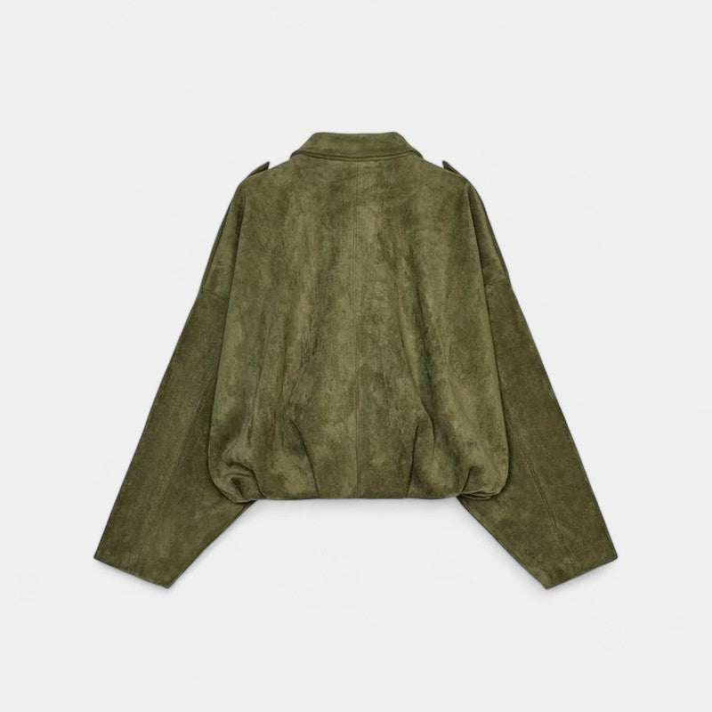 Women’s Short Jacket – Loose Fit, Zip Front