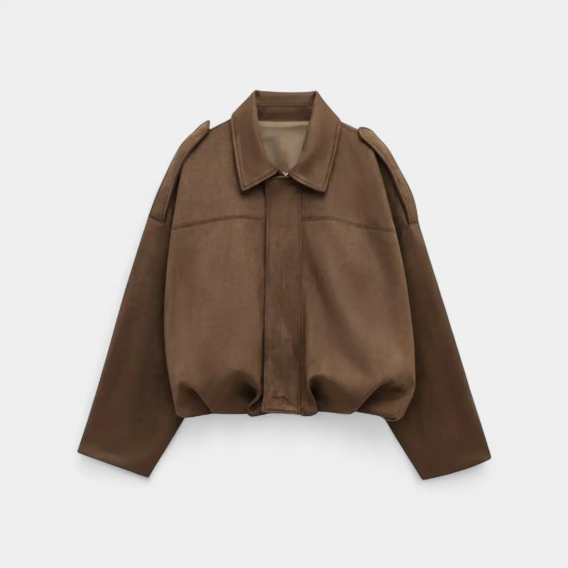 Women’s Short Jacket – Loose Fit, Zip Front