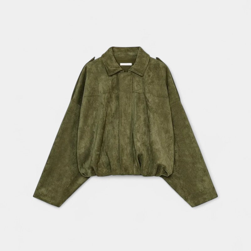 Women’s Short Jacket – Loose Fit, Zip Front