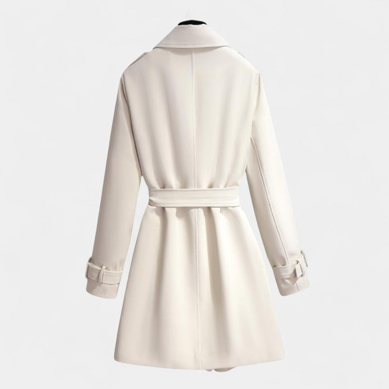 Women’s Trench Coat – Button Front, Waist Tie
