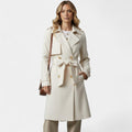 Women’s Trench Coat – Button Front, Waist Tie