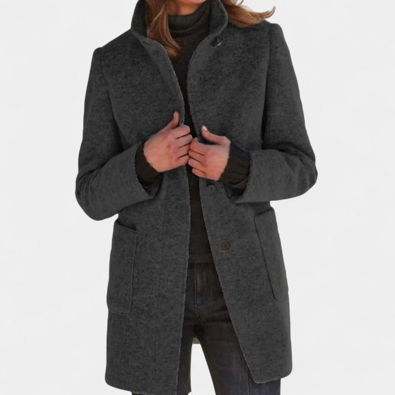 Women’s Wool Coat – Long Length, Button Front