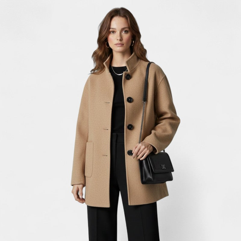 Women’s Wool Coat – Long Length, Button Front