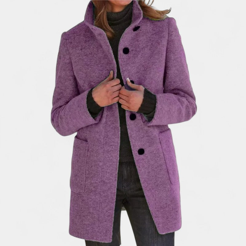 Women’s Wool Coat – Long Length, Button Front