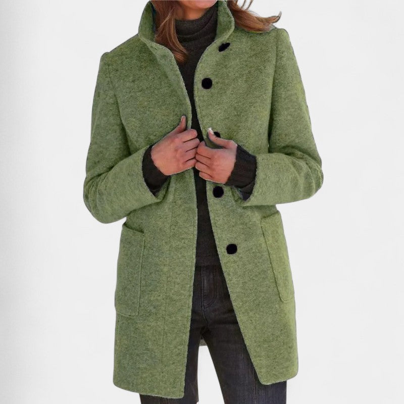 Women’s Wool Coat – Long Length, Button Front